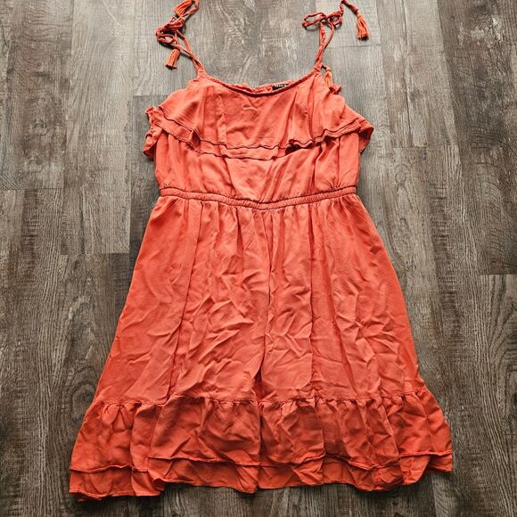 Torrid Coral Ruffle Tiered Dress - Picture 1 of 3